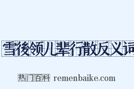 雪後领儿辈行散反义词是什么意思的图片